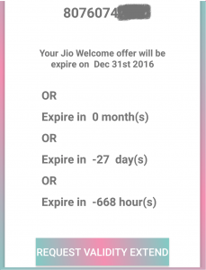 Jio extend request