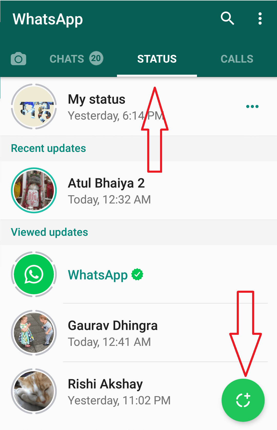 Whatsapp status feature 