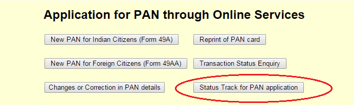 PAN Card status